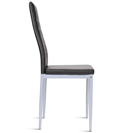 Dreamade Set of 4 PU Leather Dining Side Chairs with Padded Seat Foot Cap