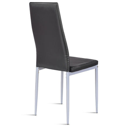 Dreamade Set of 4 PU Leather Dining Side Chairs with Padded Seat Foot Cap