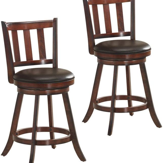 Bar Stools Set of 2 or 4, Counter Height Dining Chair, Fabric Upholstered 360 Degree Swivel