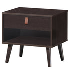 Dreamade Wooden Nightstand with Drawer and Shelf Sofa Side Table