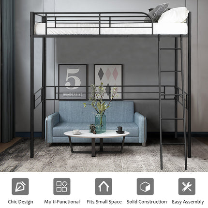 Dreamade Heavy Duty Twin Loft Bed with Ladder