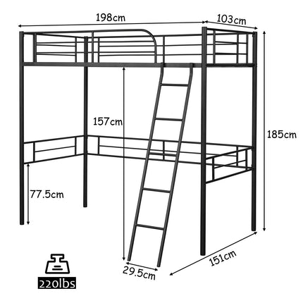Dreamade Heavy Duty Twin Loft Bed with Ladder