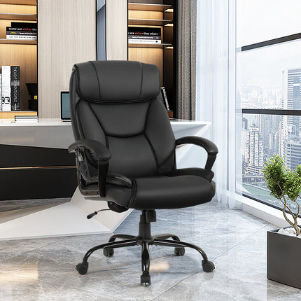 Dreamade Executive Office Chair, Big and Tall Massage Chair w/ 6 Vibrating Points (Black)