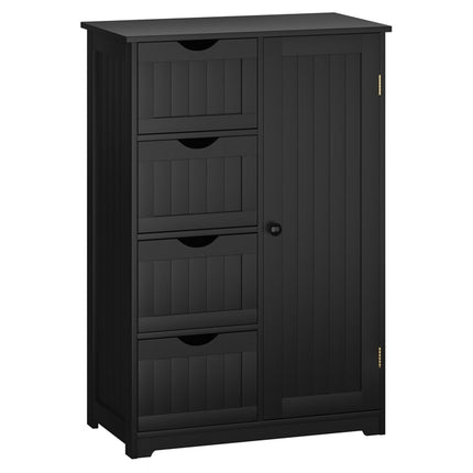 Dreamade Bathroom Floor Cabinet Wooden with 1 Door & 4 Drawer