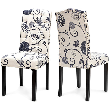 Dreamade Parsons Chairs, Uphostered Kitchen Dining Chairs w/Wood Legs