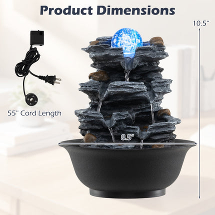 Dreamade Tabletop Water Fountain with LED Lights