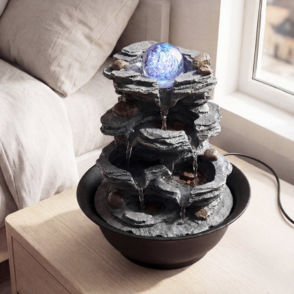 Dreamade Tabletop Water Fountain with LED Lights