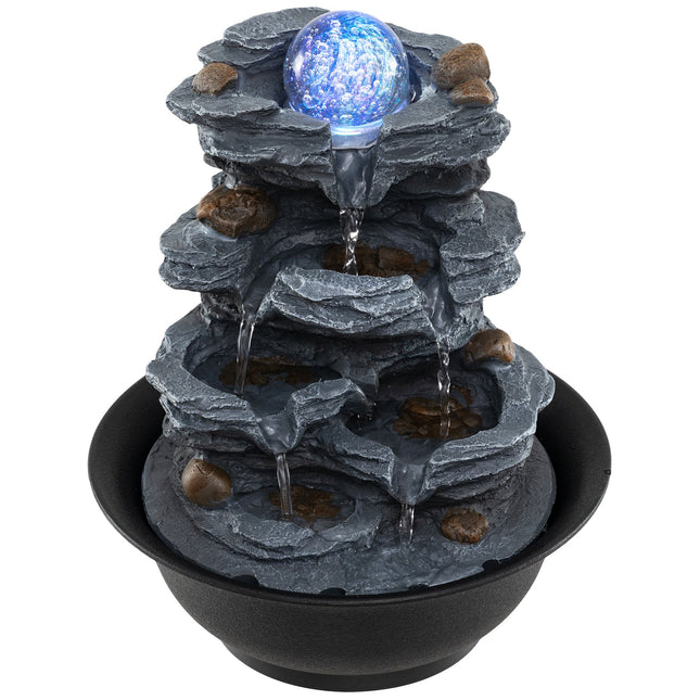 Dreamade Tabletop Water Fountain with LED Lights