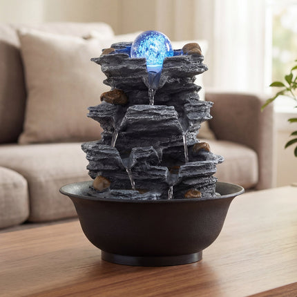 Dreamade Tabletop Water Fountain with LED Lights