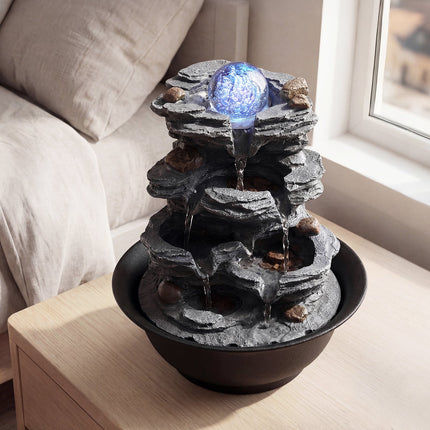 Dreamade Tabletop Water Fountain with LED Lights