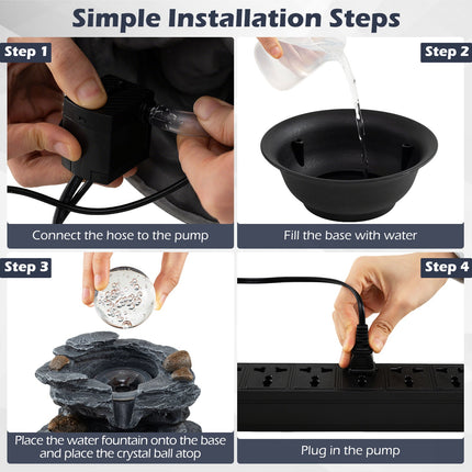 Dreamade Tabletop Water Fountain with LED Lights