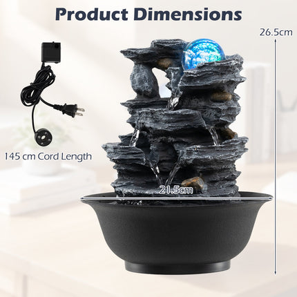 Dreamade Tabletop Water Fountain with LED Lights