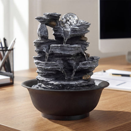 Dreamade Tabletop Water Fountain with LED Lights