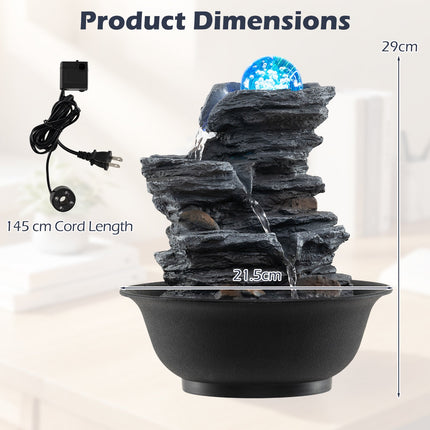 Dreamade Tabletop Water Fountain with LED Lights