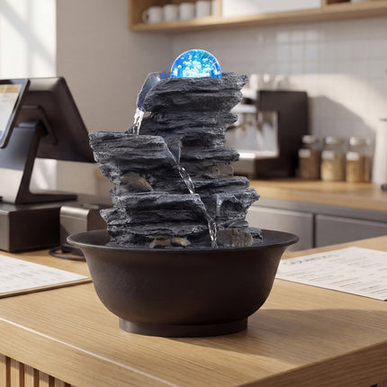 Dreamade Tabletop Water Fountain with LED Lights