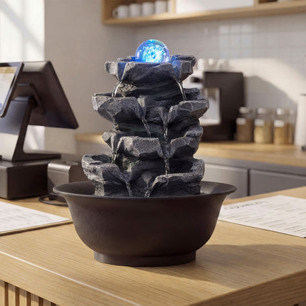 Dreamade Tabletop Water Fountain with LED Lights