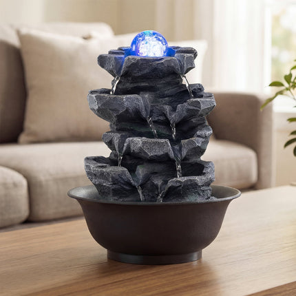 Dreamade Tabletop Water Fountain with LED Lights