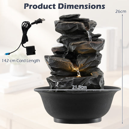 Dreamade Tabletop Water Fountain with LED Lights