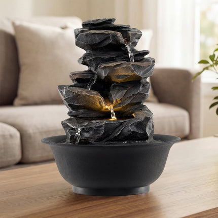 Dreamade Tabletop Water Fountain with LED Lights