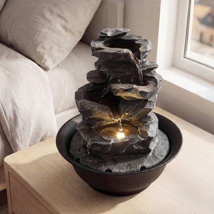 Dreamade Tabletop Water Fountain with LED Lights