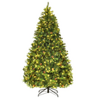 7ft Pre-Lit Artificial Christmas Tree, Premium Spruce Hinged Tree with 460 LED Lights
