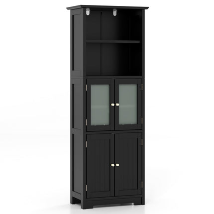 Dreamade 64" Tall Bathroom Storage Cabinet, Freestanding Kitchen Pantry Cupboard with 2 Cabinets