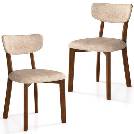 Dreamade Wood Dining Chairs Set of 2, Farmhouse Wooden Dining Room Chair with Cushion Seat