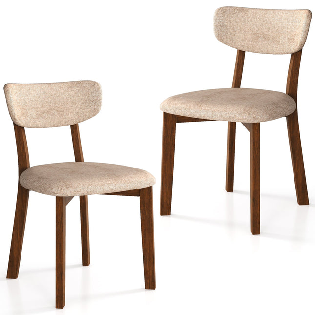 Dreamade Wood Dining Chairs Set of 2, Farmhouse Wooden Dining Room Chair with Cushion Seat