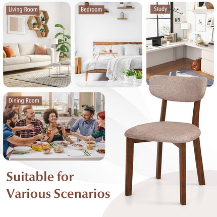Dreamade Wooded Dining Chairs Set of 2/4 for Living Room Restaurant