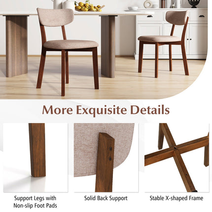 Dreamade Wooded Dining Chairs Set of 2/4 for Living Room Restaurant