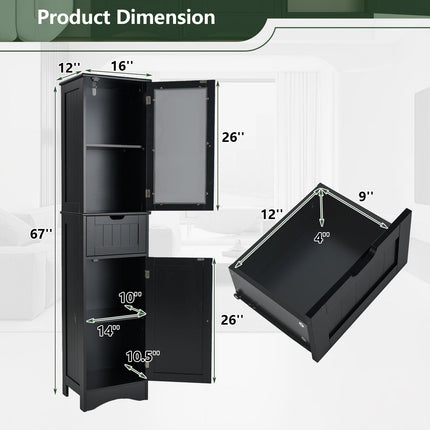 Dreamade Freestanding Bathroom Storage Cabinet