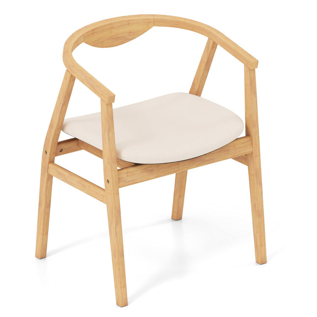 Dreamade Modern Mid Century Accent Chair, Made of Fabric, Bamboo