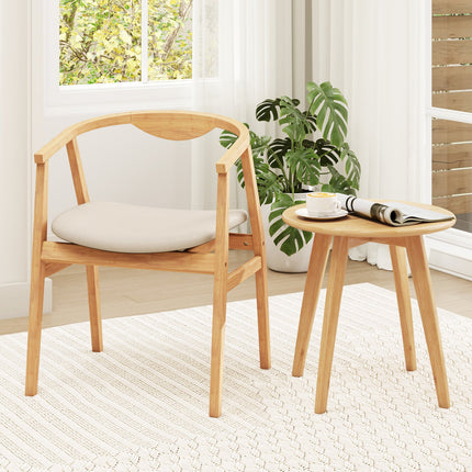 Dreamade Modern Mid Century Accent Chair, Made of Fabric, Bamboo