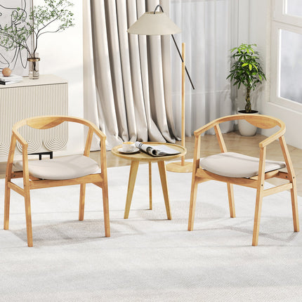Dreamade Modern Mid Century Accent Chair, Made of Fabric, Bamboo