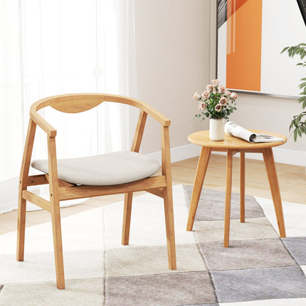 Dreamade Modern Mid Century Accent Chair, Made of Fabric, Bamboo