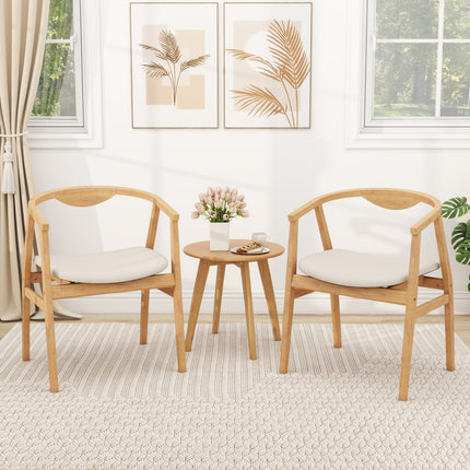Dreamade Modern Mid Century Accent Chair, Made of Fabric, Bamboo
