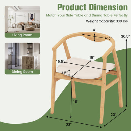 Dreamade Modern Mid Century Accent Chair, Made of Fabric, Bamboo