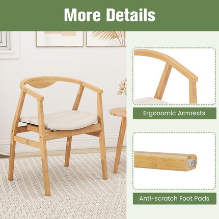 Dreamade Modern Mid Century Accent Chair, Made of Fabric, Bamboo