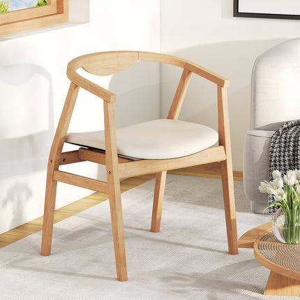 Dreamade Modern Mid Century Accent Chair, Made of Fabric, Bamboo