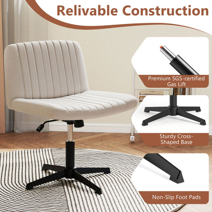 Dreamade Armless Cross Legged Office Chair for Home