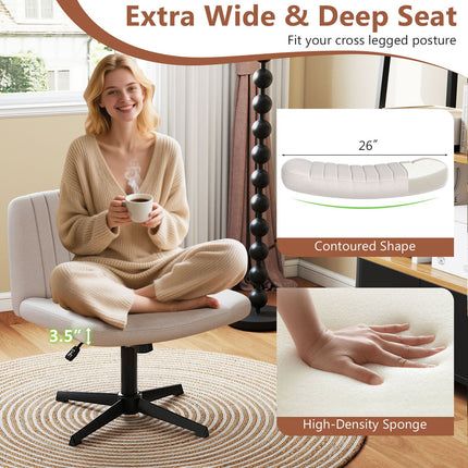 Dreamade Armless Cross Legged Office Chair for Home