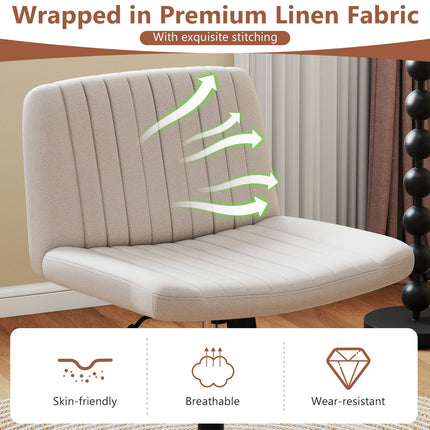 Dreamade Armless Cross Legged Office Chair for Home