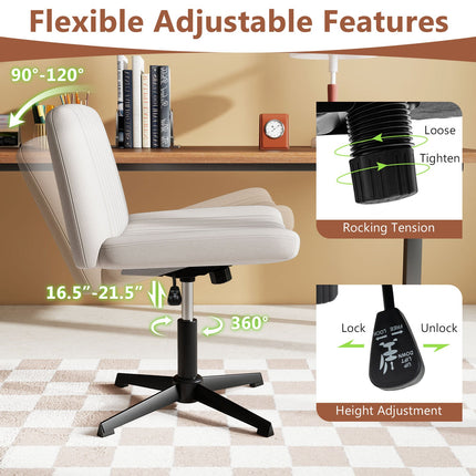Dreamade Armless Cross Legged Office Chair for Home
