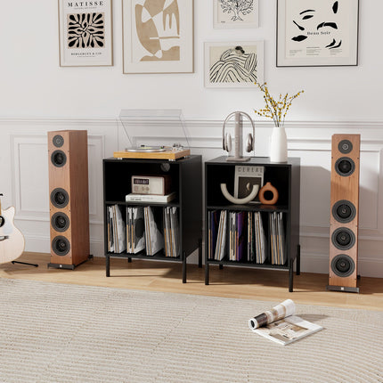 Dreamade Record Player Stand with Charging Station