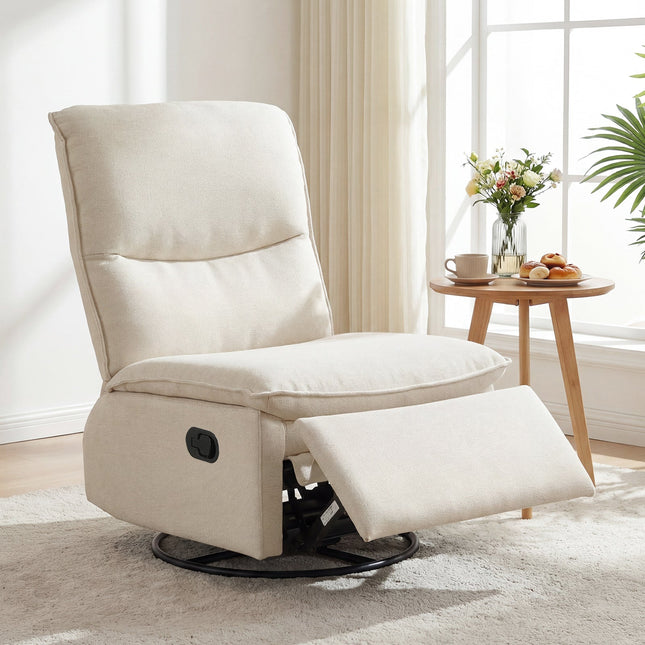 Dreamade Swivel Rocking Recliner | 360° Reclining Rocker Chair with Adjustable Cushioned Back