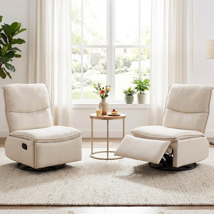 Dreamade Swivel Rocking Recliner | 360° Reclining Rocker Chair with Adjustable Cushioned Back