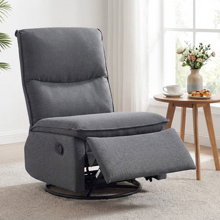 Dreamade Swivel Rocking Recliner | 360° Reclining Rocker Chair with Adjustable Cushioned Back