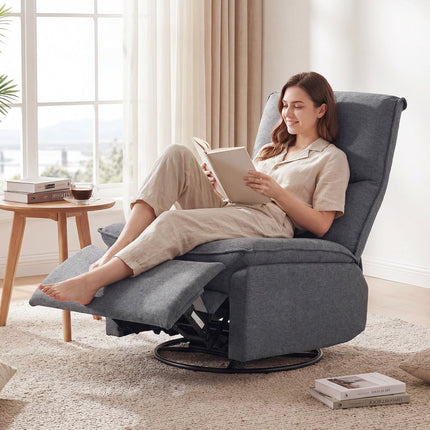 Dreamade Swivel Rocking Recliner | 360° Reclining Rocker Chair with Adjustable Cushioned Back