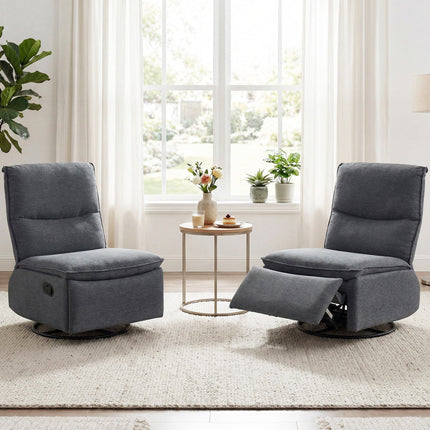 Dreamade Swivel Rocking Recliner | 360° Reclining Rocker Chair with Adjustable Cushioned Back