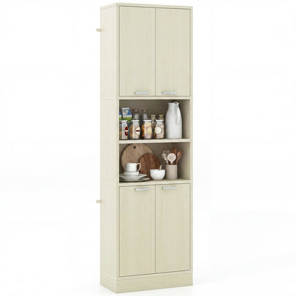 Dreamade Kitchen Pantry Cabinet, 75” Tall Freestanding Cupboard with Doors & Shelves